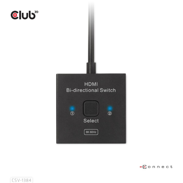 CLUB3D HDMI 2-in-1 Bi-directional Switch for 8K60Hz or 4K120Hz - Afbeelding 4