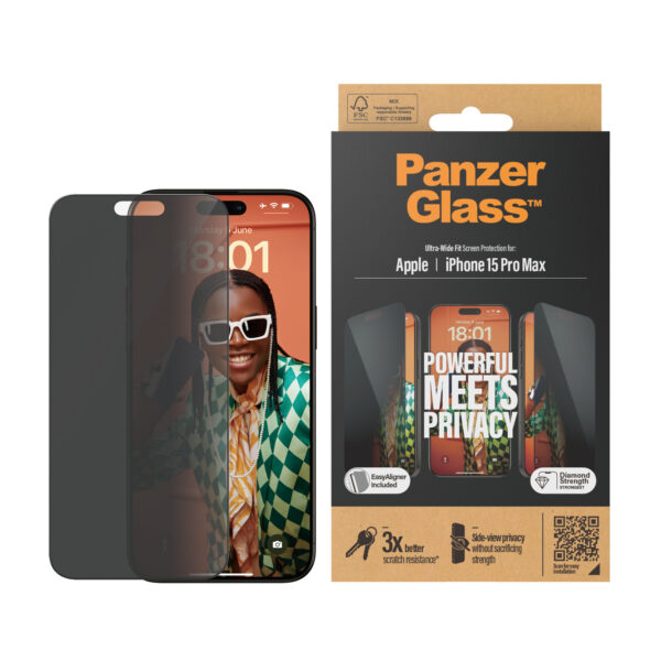 PanzerGlass Ultra Wide Fit Privacy Doorzichtige schermbeschermer Apple 1 stuk(s) - Afbeelding 2