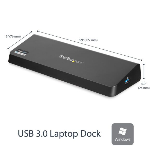 StarTech.com USB 3.0 Dock, Dual Monitor met HDMI & 4K DisplayPort, USB 3.0 naar 4x USB-A, Ethernet, HDMI en DP, Universeel USB T - Afbeelding 4