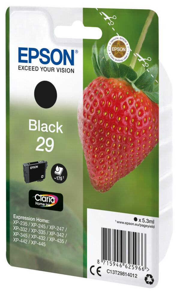 Epson Strawberry Singlepack Black 29 Claria Home Ink - Afbeelding 2