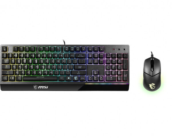 MSI Vigor GK30 COMBO (US) toetsenbord Inclusief muis Gamen USB QWERTY Amerikaans Engels Zwart