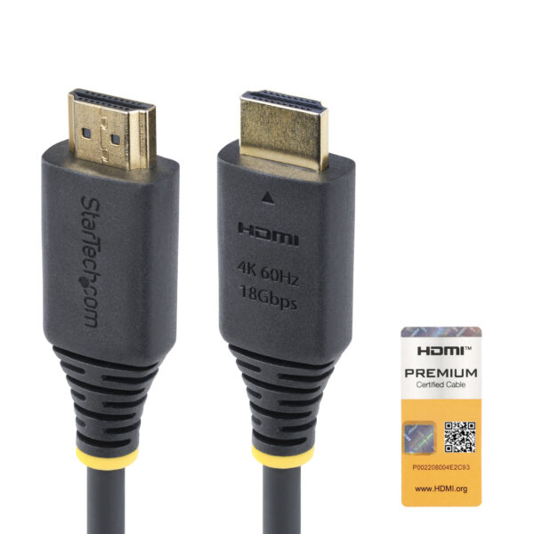 StarTech.com 50cm Premium Gecertificeerde High Speed HDMI Kabel, 4K 60Hz/1440p 144Hz, HDR10/HDCP 2.2/ARC, 18Gbps, UHD HDMI 2.0 K