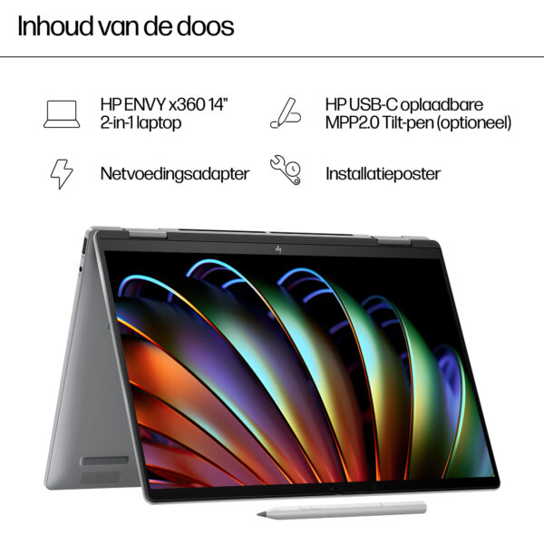 HP ENVY x360 14-fa0025nd AMD Ryzen™ 7 8840HS Hybride (2-in-1) 35,6 cm (14") Touchscreen 3K 16 GB LPDDR5-SDRAM 1 TB SSD Wi-Fi 6E - Afbeelding 24