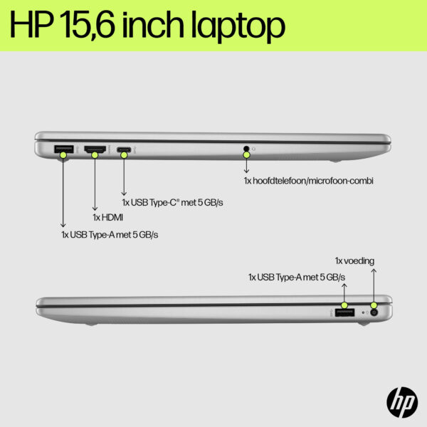 HP 15-fd0047nd Intel® Core™ i5 i5-1235U Laptop 39,6 cm (15.6") Full HD 16 GB DDR4-SDRAM 512 GB SSD Wi-Fi 6E (802.11ax) Windows 1 - Afbeelding 12