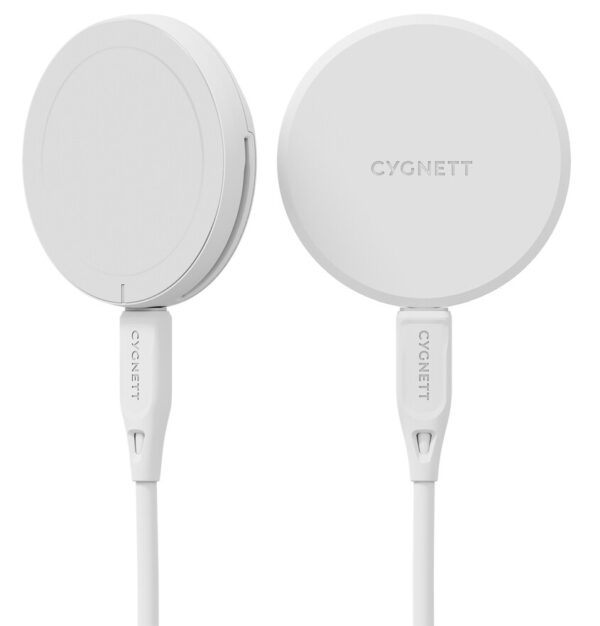 Cygnett ChargePuck Qi2.0 Hoofdtelefoons, Smartphone Wit USB Draadloos opladen Snel opladen Binnen