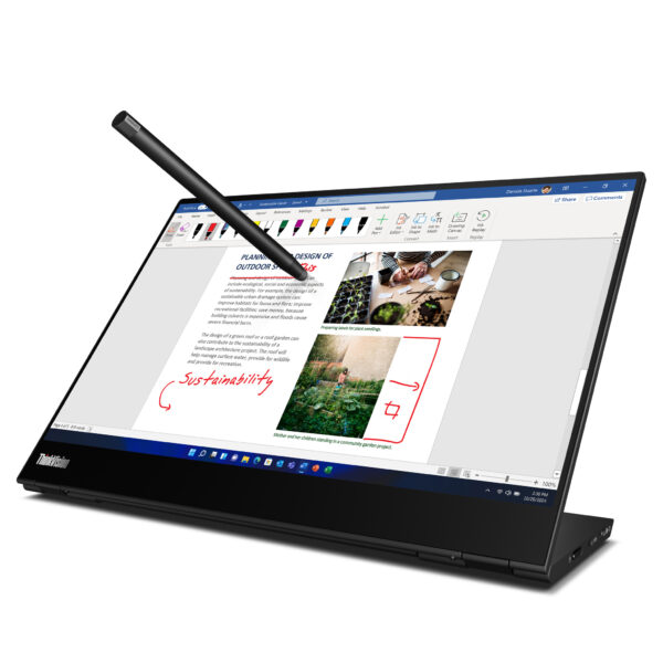 Lenovo ThinkVision M14t computer monitor 35,6 cm (14") 2240 x 1400 Pixels 2.2K LED Touchscreen Zwart - Afbeelding 15