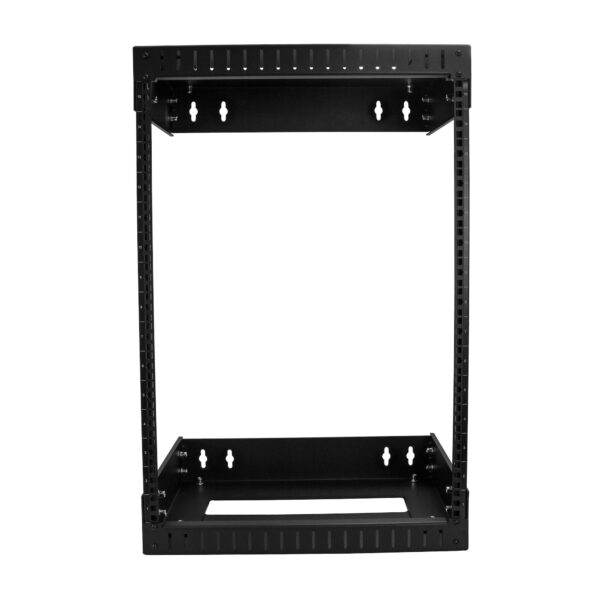 StarTech.com 2 Post 15U Heavy-Duty Wandmonteerbare Server Rack, 19" Open Frame Netwerk Rack met Verstelbare Diepte, Data Rack vo - Afbeelding 2