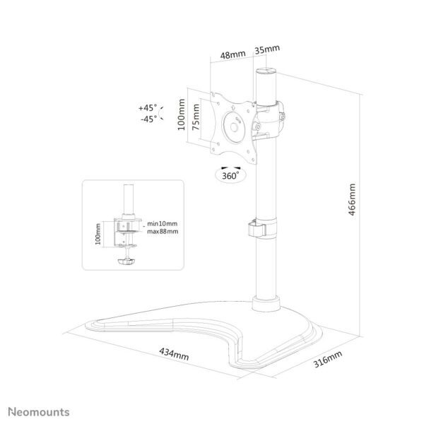 Neomounts monitor stand - Afbeelding 3