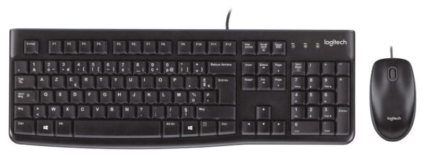 Logitech Desktop MK120 toetsenbord Inclusief muis Kantoor USB AZERTY Belgisch Zwart