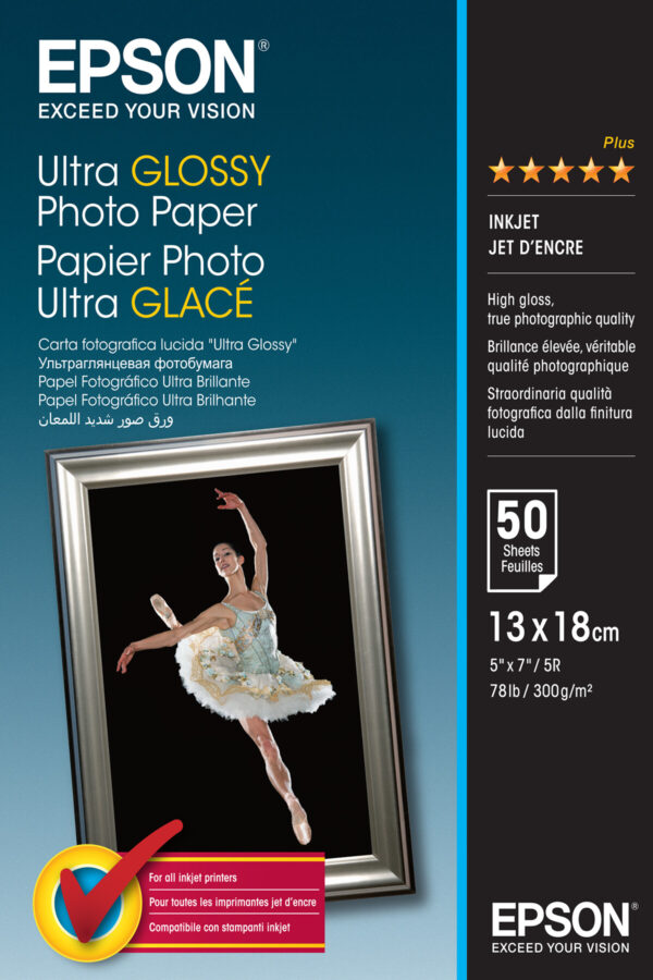 Epson Ultra Glossy Photo Paper - 13x18cm - 50 Vellen