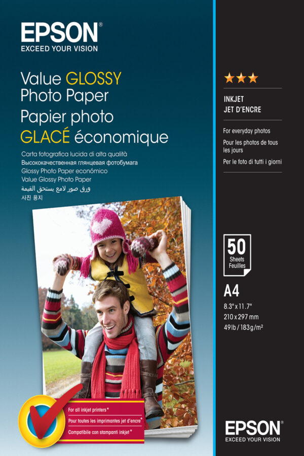 Epson Value Glossy Photo Paper - A4 - 50 Vellen