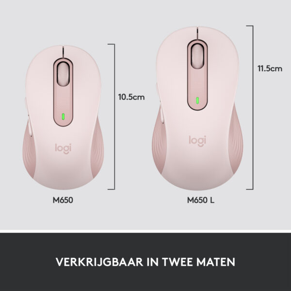 Logitech Signature M650 Draadloze Muis - Voor kleine tot middelgrote handen, 2 jaar batterijduur, stil klikken, aanpasbare zijkn - Afbeelding 13