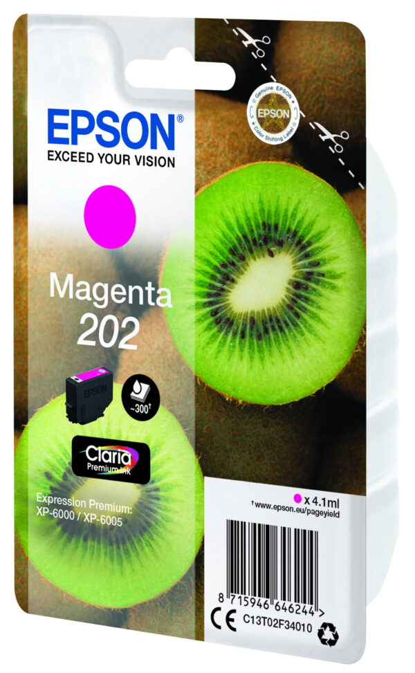 Epson Kiwi Singlepack Magenta 202 Claria Premium Ink - Afbeelding 3