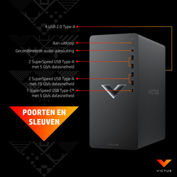 Victus by HP 15L TG02-2001nd Intel® Core™ i7 i7-14700F 16 GB DDR4-SDRAM 1 TB SSD NVIDIA GeForce RTX 4060 Windows 11 Home Tower P - Afbeelding 11