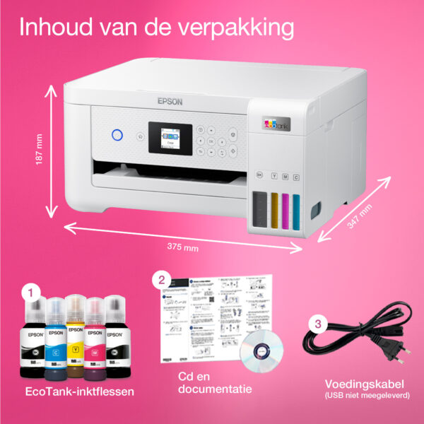 Epson EcoTank ET-2856 A4 multifunctionele Wi-Fi-printer met inkttank, inclusief tot 3 jaar inkt - Afbeelding 2