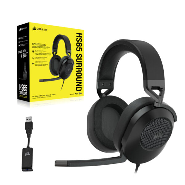 Corsair HS65 SURROUND Headset Bedraad Handheld Gamen Koolstof - Afbeelding 4