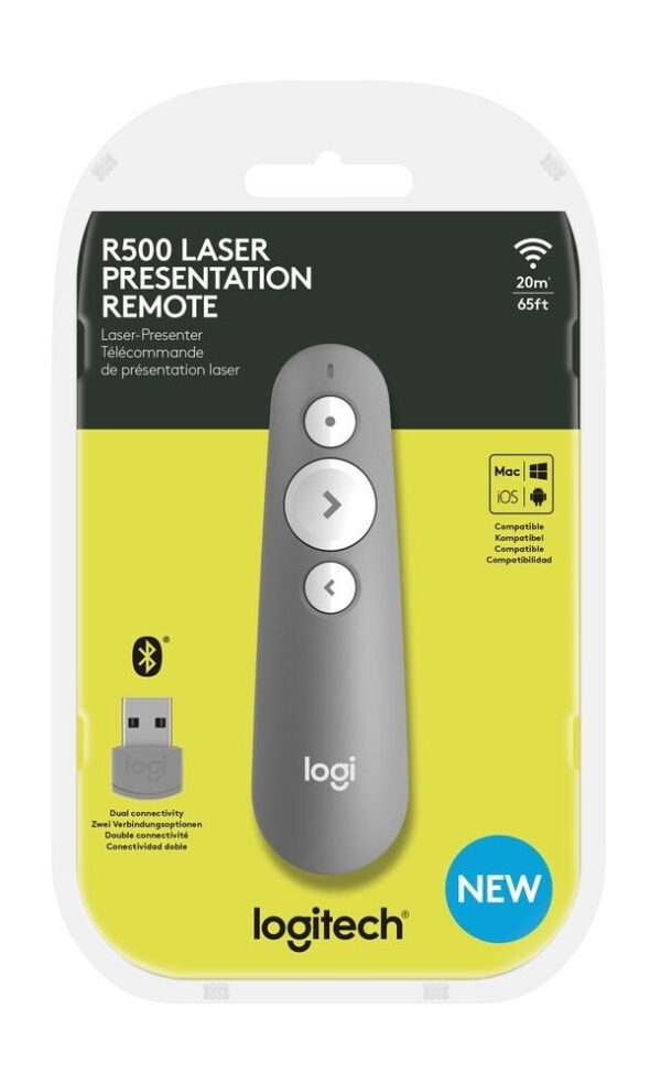 Logitech R500 Draadloze presenter Bluetooth/RF Grijs - Afbeelding 3