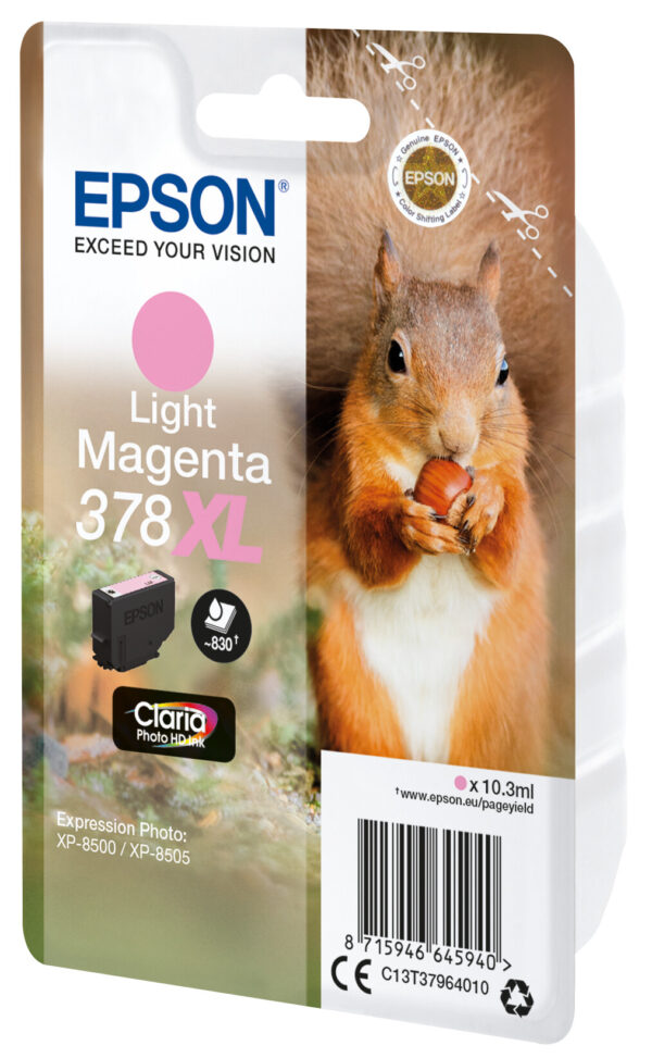 Epson Squirrel Singlepack Light Magenta 378XL Claria Photo HD Ink - Afbeelding 2