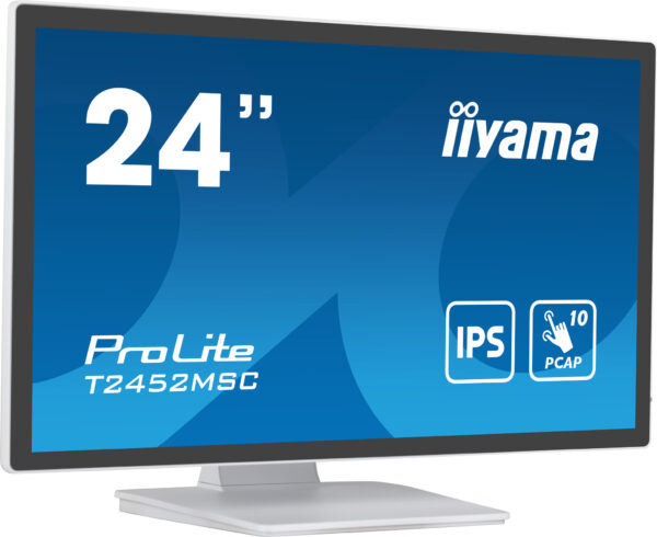 iiyama ProLite T2452MSC-W1 computer monitor 60,5 cm (23.8") 1920 x 1080 Pixels Full HD LCD Touchscreen Multi-gebruiker Wit - Afbeelding 2