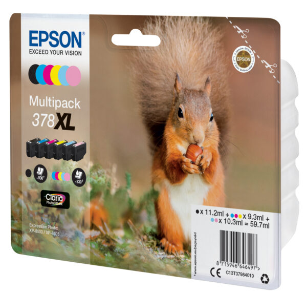 Epson Squirrel Multipack 6-colours 378XL Claria Photo HD Ink - Afbeelding 2