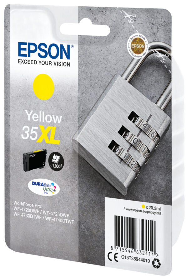 Epson Padlock Singlepack Yellow 35XL DURABrite Ultra Ink - Afbeelding 2