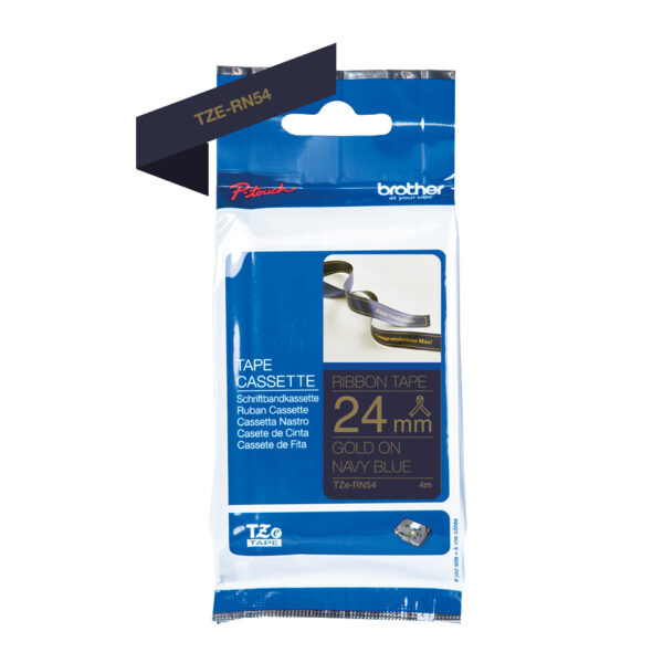 Brother TZE-RN54 labelprinter-tape Goud op navyblauw - Afbeelding 3