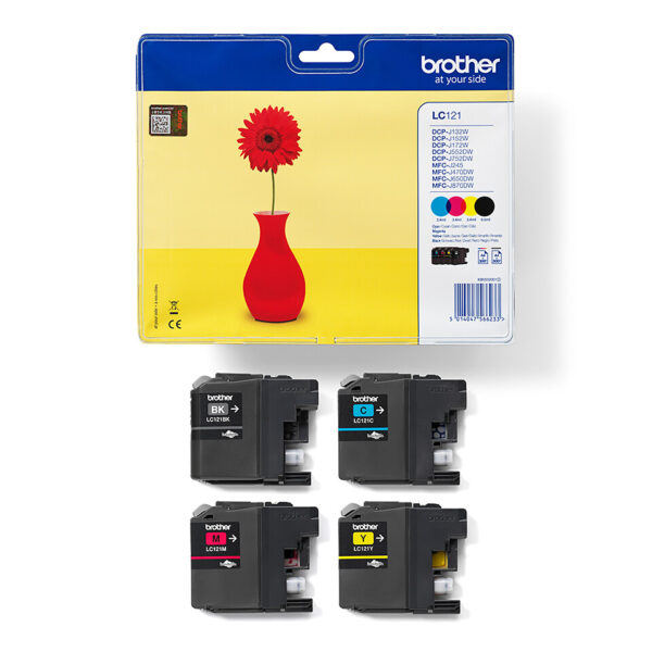 Brother LC121VALBP inktcartridge 4 stuk(s) Origineel Zwart, Cyaan, Magenta, Geel - Afbeelding 3