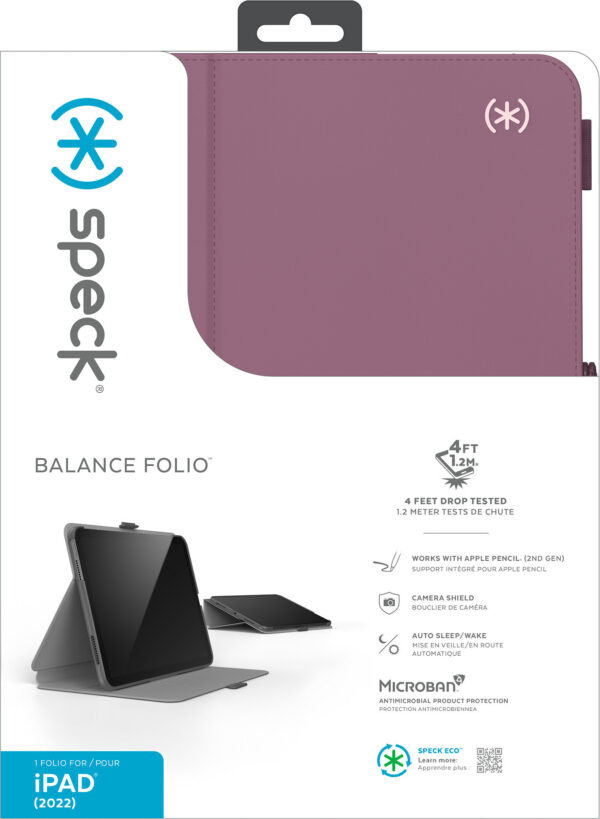 Speck Balance Folio Case Apple iPad 10.9 (2022) Plumberry - with Microban - Afbeelding 10