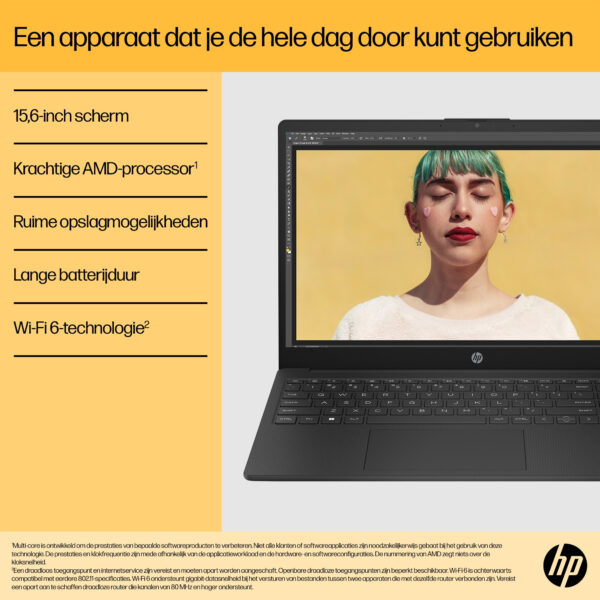 HP 15-fc0050nd AMD Ryzen™ 5 7520U Laptop 39,6 cm (15.6") Full HD 8 GB LPDDR5-SDRAM 512 GB SSD Wi-Fi 6 (802.11ax) Windows 11 Home - Afbeelding 14