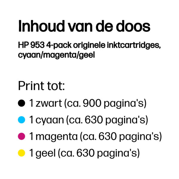 HP 953 4-pack originele inktcartridges, cyaan/magenta/geel - Afbeelding 10