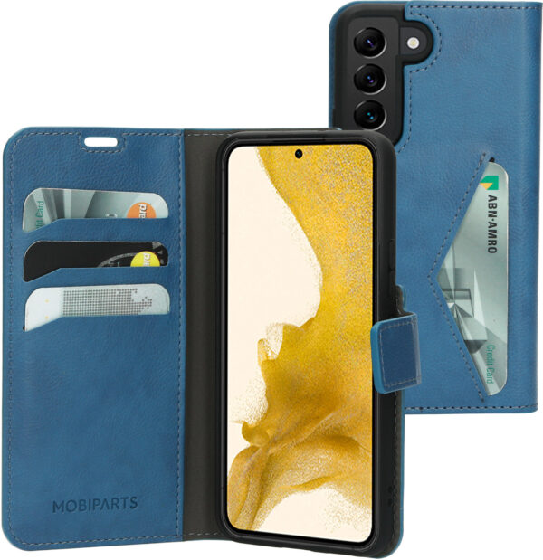 Mobiparts Classic Wallet Case Samsung Galaxy S22 Steel Blue