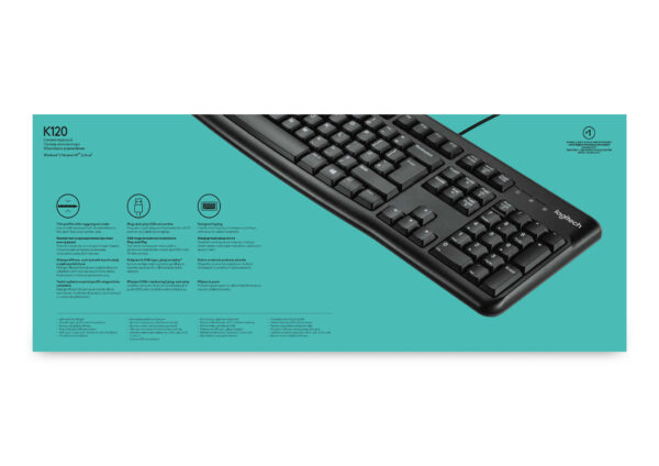 Logitech Keyboard K120 for Business toetsenbord Kantoor USB AZERTY Belgisch Zwart - Afbeelding 11