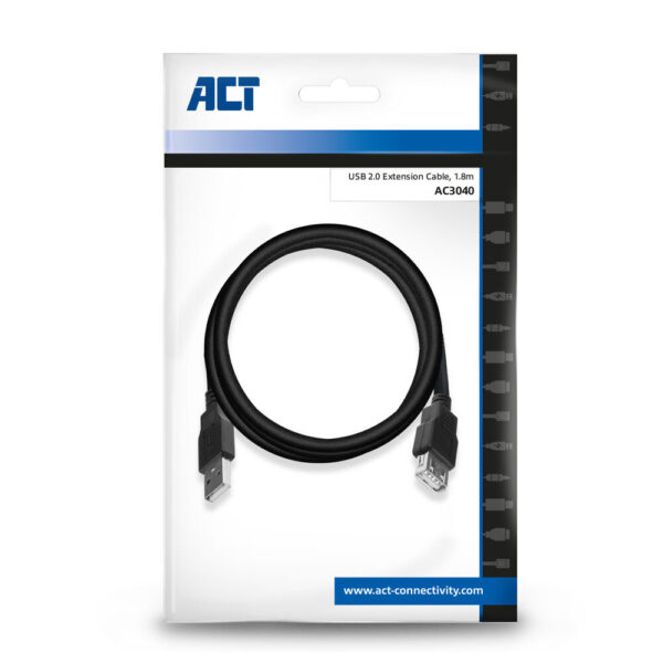 ACT USB 2.0 verlengkabel A male - A female 1,8 meter - Afbeelding 5