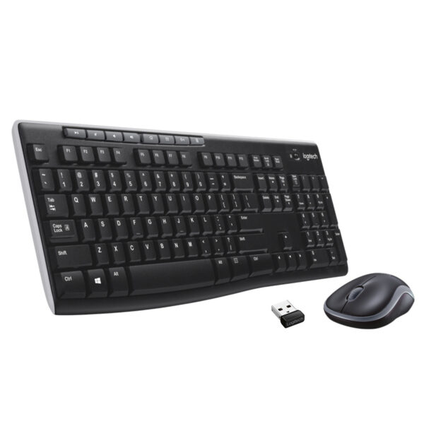 Logitech Wireless Combo MK270 toetsenbord Inclusief muis Thuis RF Draadloos QWERTY US International Zwart, Zilver