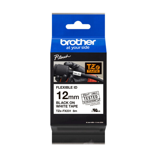 Brother TZE-FX231 labelprinter-tape Zwart op wit TZ - Afbeelding 3