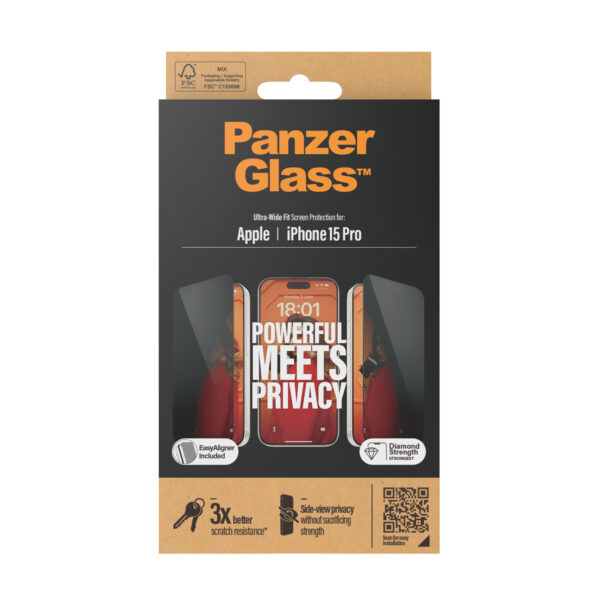 PanzerGlass Ultra Wide Fit Privacy Doorzichtige schermbeschermer Apple 1 stuk(s) - Afbeelding 3