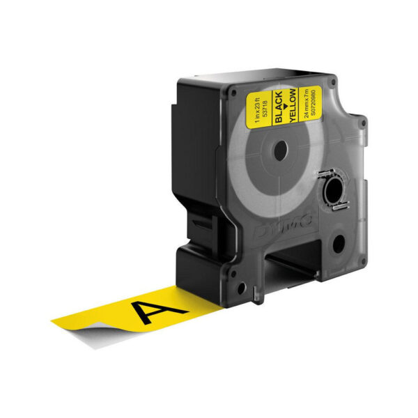 DYMO D1 -Standard Labels - Black on Yellow - 24mm x 7m