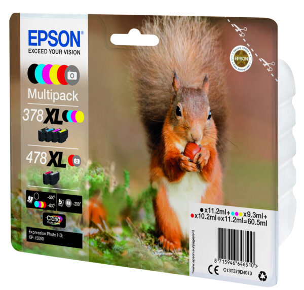 Epson Squirrel Multipack 6-colours 378XL / 478XL Claria Photo HD Ink - Afbeelding 4