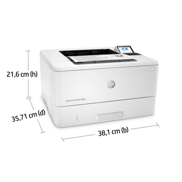 HP LaserJet Enterprise M406dn, Zwart-wit, Printer voor Bedrijf, Print, Compact formaat; Optimale beveiliging; Dubbelzijdig print - Afbeelding 9