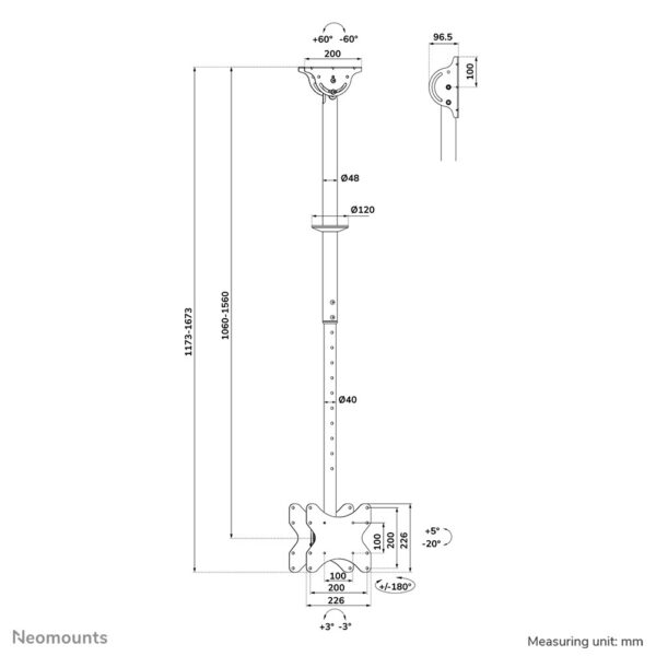 Neomounts TV plafondsteun - Afbeelding 18