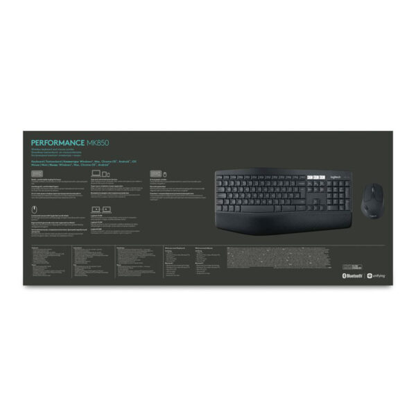 Logitech MK850 Performance toetsenbord Inclusief muis Universeel RF-draadloos + Bluetooth AZERTY Belgisch Zwart - Afbeelding 23