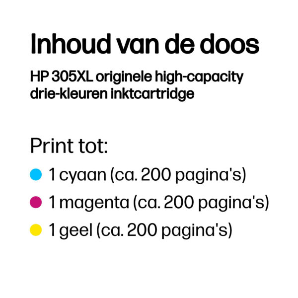 HP 305XL originele high-capacity drie-kleuren inktcartridge - Afbeelding 8