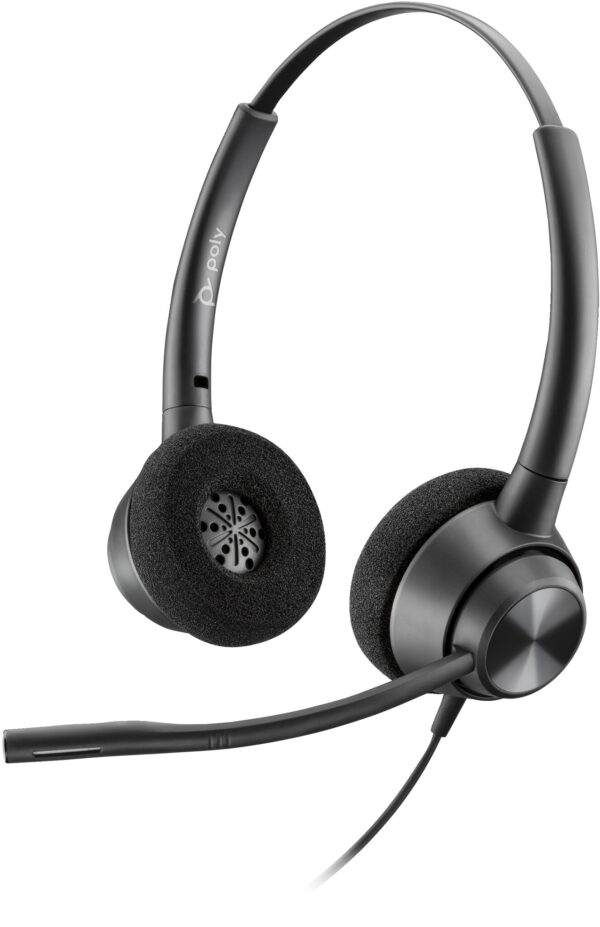 POLY EncorePro 320 met Quick Disconnect Binaural Headset TAA