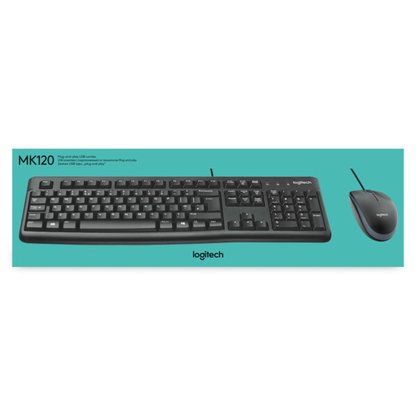 Logitech Desktop MK120 toetsenbord Inclusief muis Kantoor USB AZERTY Belgisch Zwart - Afbeelding 9