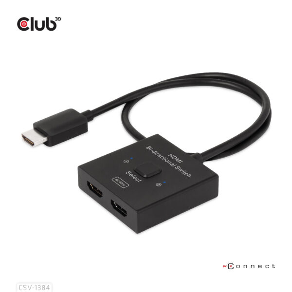 CLUB3D HDMI 2-in-1 Bi-directional Switch for 8K60Hz or 4K120Hz - Afbeelding 2