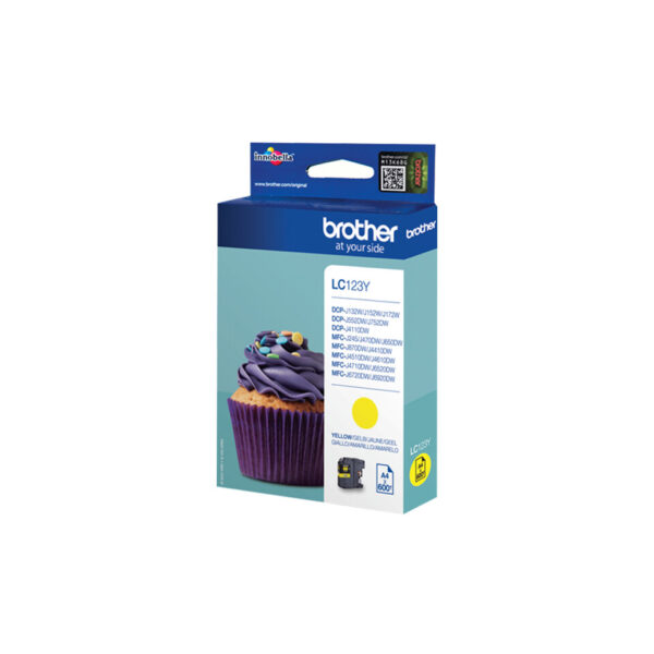 Brother LC-123Y inktcartridge 1 stuk(s) Origineel Hoog (XL) rendement Geel - Afbeelding 2