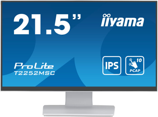 iiyama ProLite T2252MSC-W2 computer monitor 54,6 cm (21.5") 1920 x 1080 Pixels Full HD LCD Touchscreen Tafel Wit