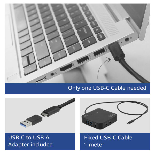 ACT USB-C Docking Station 4K, voor 2 HDMI monitoren, DisplayLink, compact model - Afbeelding 8