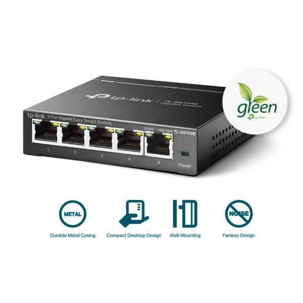 TP-Link TL-SG105E netwerk-switch Managed L2 Gigabit Ethernet (10/100/1000) Zwart - Afbeelding 5