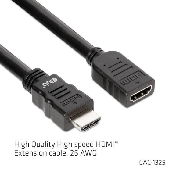 CLUB3D High Speed HDMI™ Extension Cable 4K60Hz M/F 5m/16.4ft 26 AWG - Afbeelding 2